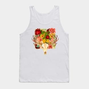 Flowered Deer Skull Tank Top